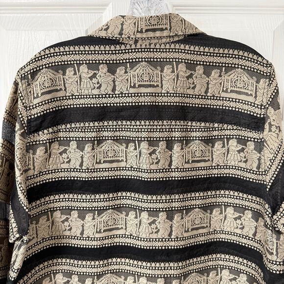 Chico's Design Women's Black & Gold Artsy Sheer Top Size 1. - Picture 8 of 11